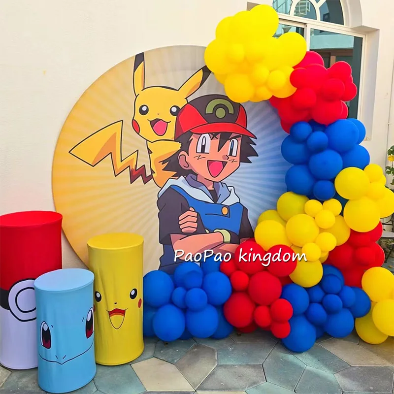 Niedliche Pokemon Pikachu Folienballons Bogen-Girlanden-Set Latexballons Zahlenballons Geburtstag Babyparty Dekoration Geschenk Spielzeug