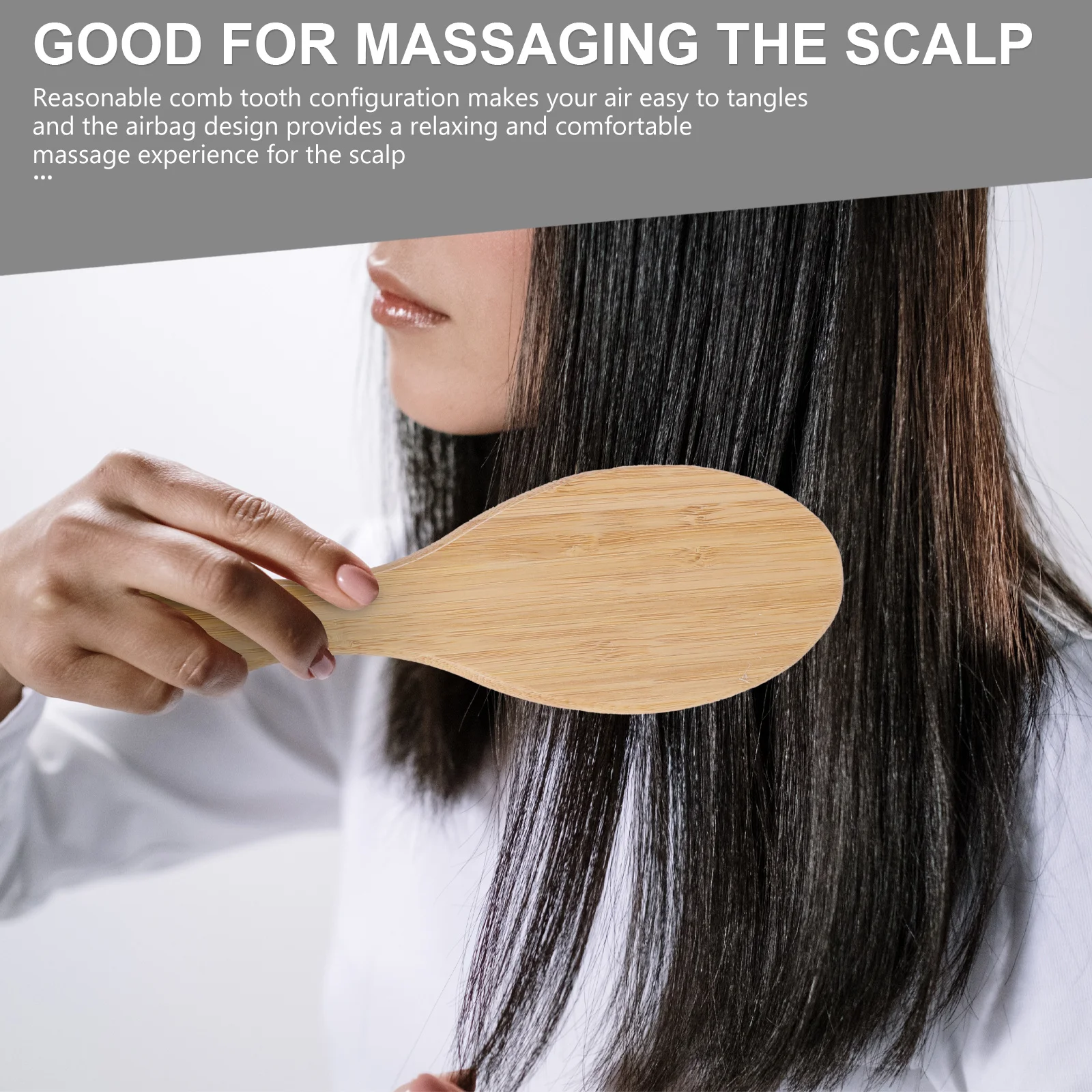 

3pcs Bamboo Scalp Massage Comb Lightweight Wide Tooth Hair Care Tool For Women Men Oval Paddle Brush Portable Durable