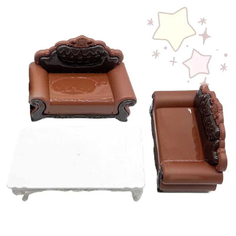 1/12 Domek dla lalek Symulacja Europejskiego Stylu Sofa Model Mebel do Salonu Miniaturowe Akcesoria Dekoracyjne do Domku dla Lalek