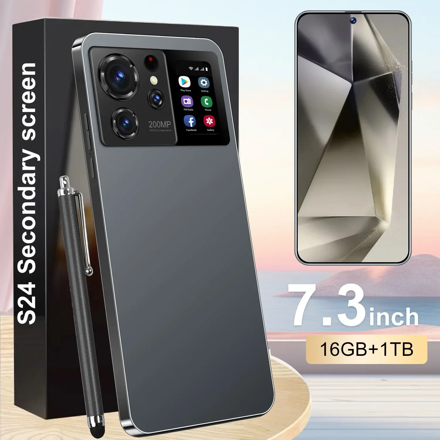 

Original S24Ultra Smartphone 22GB+2TB 7.3-inch High-definition 108MP+78MP Snapdragon8Gen3 8000mAh Dual SIM Card 5G Phone