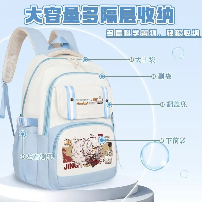 Kafka Star Dome Railway Collapse Anime Backpack For Middle And Primary School Students Spine Protection Large Capacity Double