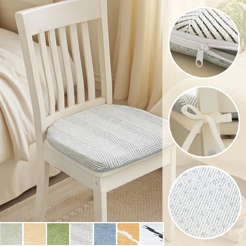 

Ergonomic Quick Rebound Foam Cushion Anti Flattening Design Detachable Tie Straps for Office Chair Car Dining Universal Seat Pad