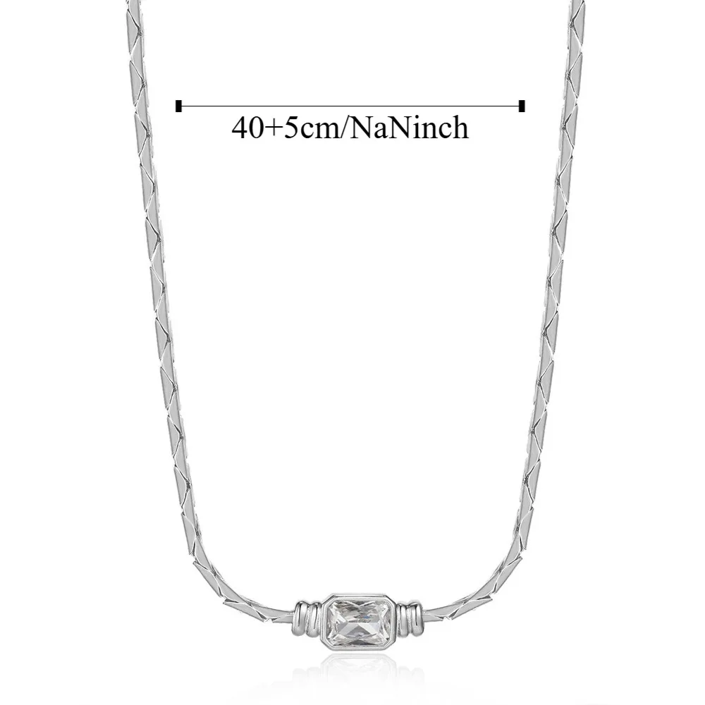 Модное панк-плетеное ожерелье из циркона из нержавеющей стали, браслет с кристаллами в стиле ретро, блестящая квадратная тканая цепочка, ювелирные изделия