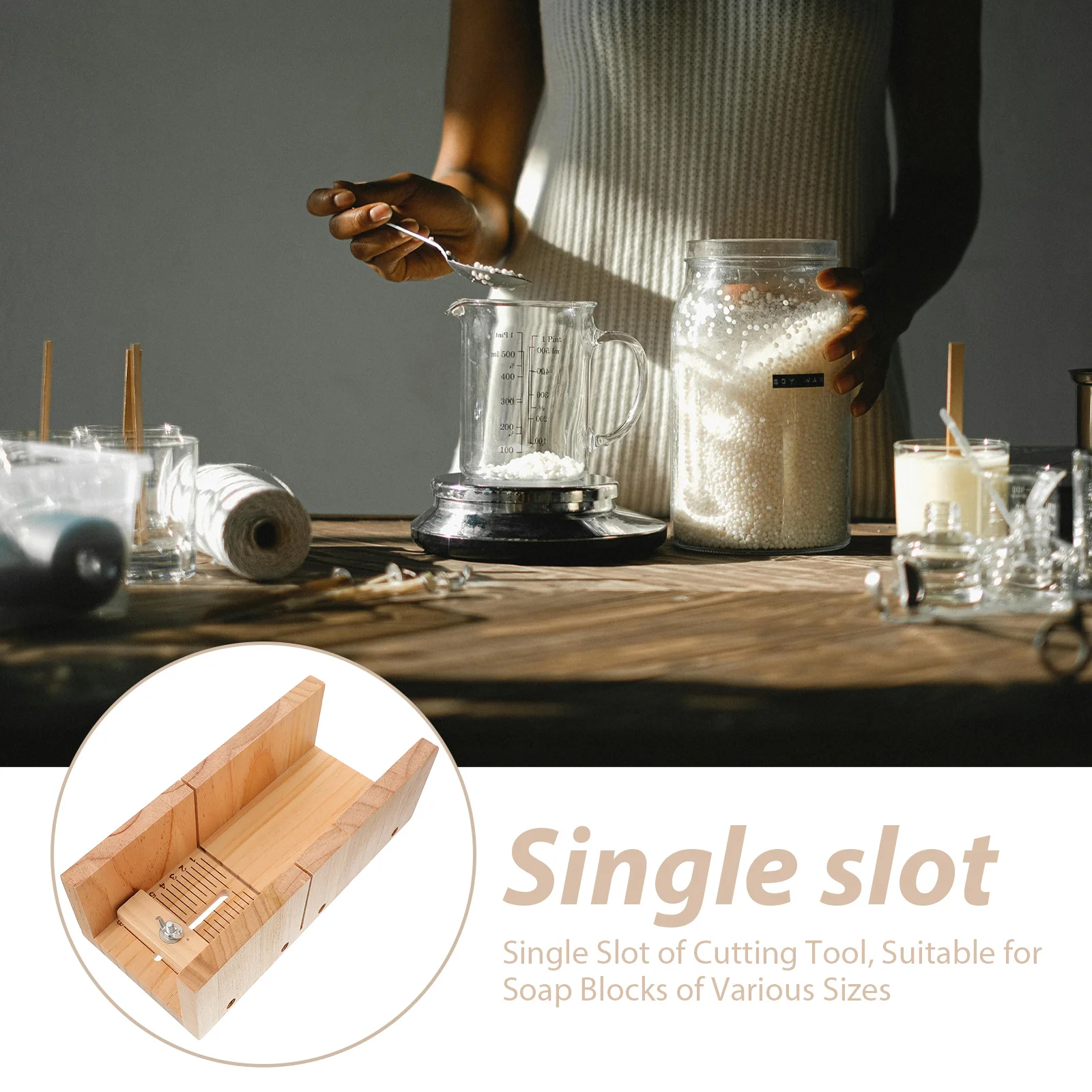 

Wood Soap Cutting Mold Multifunctional Cutter Tool Easy Cleaning for Precise Soap Cutting and Making Portable Wooden Cutter Mold