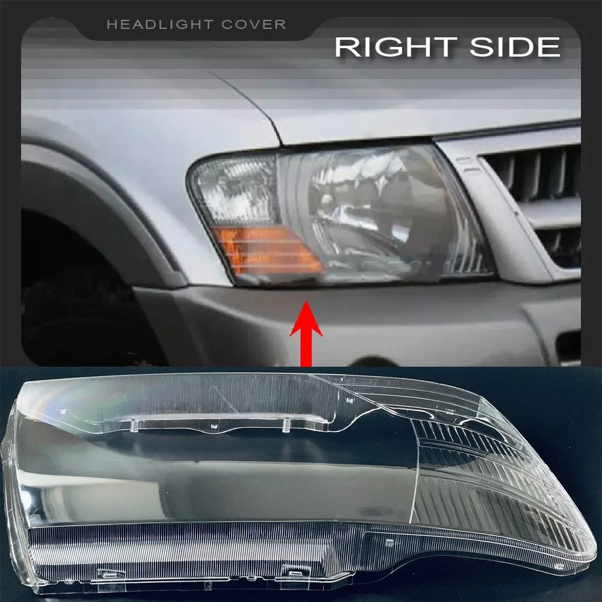 

Крышка объектива передних фар автомобиля для Mitsubishi Pajero V73 V75 V77 2003-2011, прозрачная крышка фары, прозрачный абажур