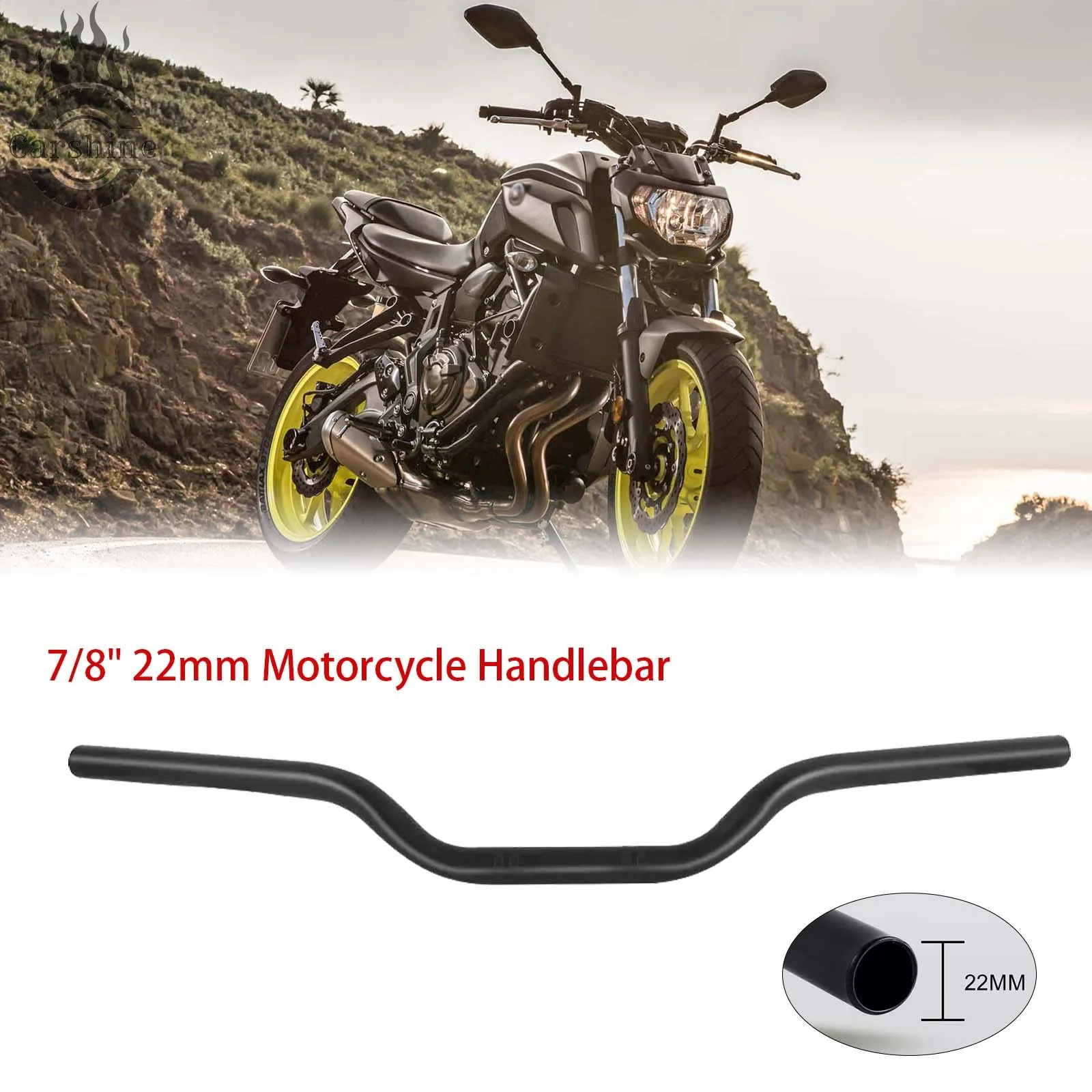 

For Yamaha FZ-07 FZ-09 FZ1 FZ8 FZ6R 7/8" 22mm Rise Drag Handlebar Tracker Black