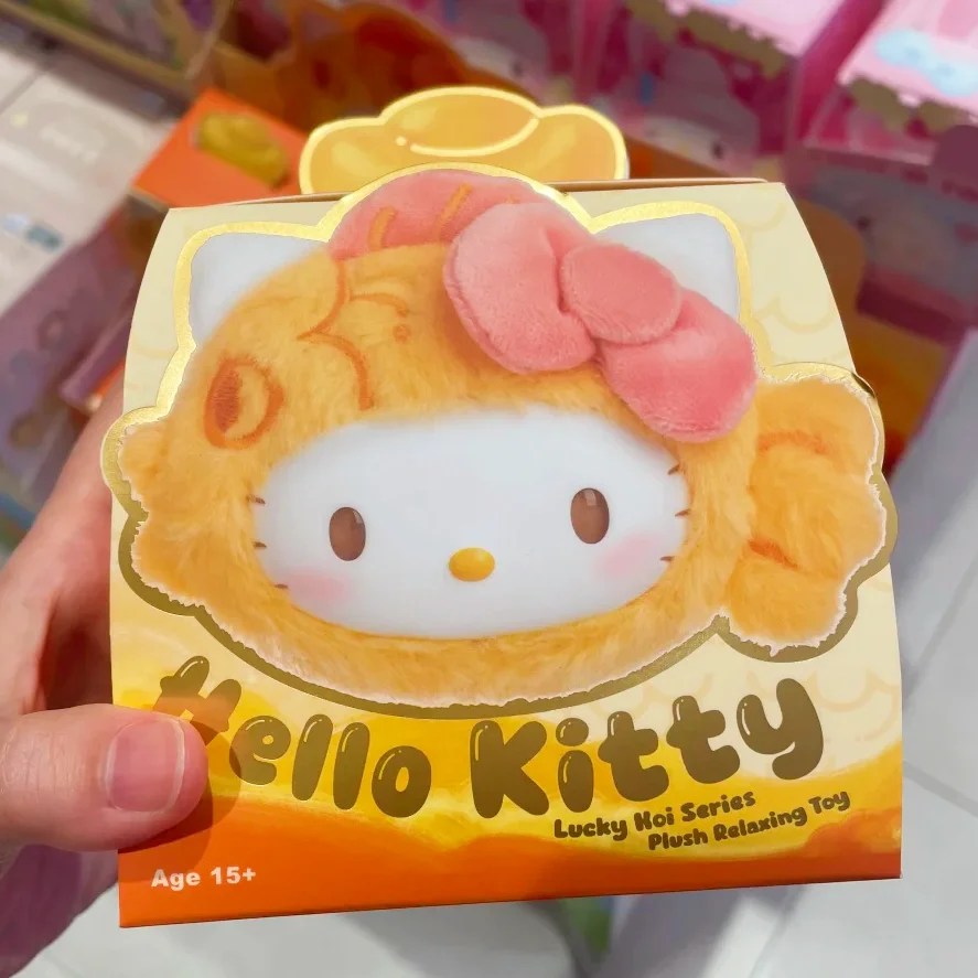 Sanrio Hello Kitty Lucky Koi Scries, плюшевая слепая коробка, расслабляющие игрушки, виниловая подвеска для лица, модные мягкие куклы-сюрпризы, Рождественский подарок