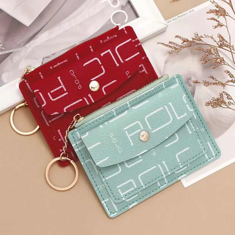 

Luxury Small Short Wallets Card Wallet Credit ID Card Holder Fashion Thin Pocket coin purse keyring card holder