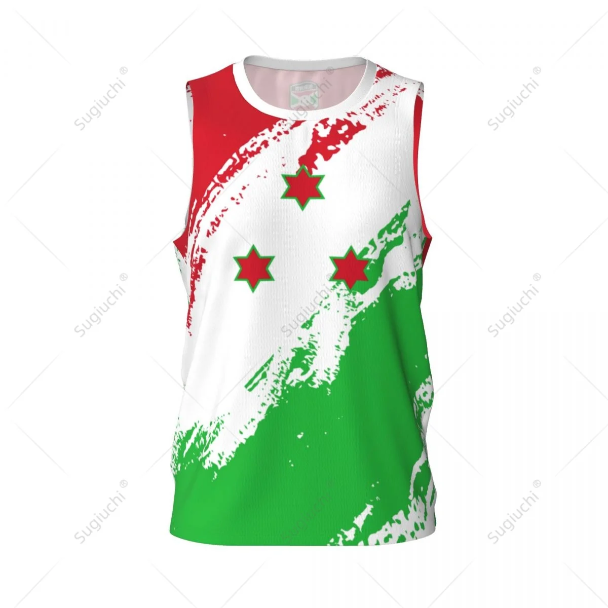 Men Basketball Sports Burundi Flag Running Fitness Multifunction Jersey Sleeveless shirt Custom Name Nunber Exclusive