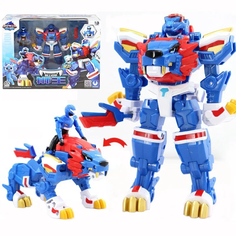 Mini Robot de transformación de energía salvaje de fuerza, juguetes de León/elefante/cocodrilo, figuras de acción, juguete de dinosaurio de deformación MiniForce X