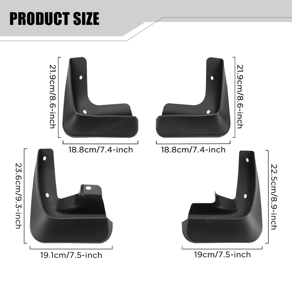 Custom Fit 4PCS Mud Flaps for Lexus CT200 CT200h 2011-2020 No Drilling Splash Guards Mudguards Car Fender Accessories