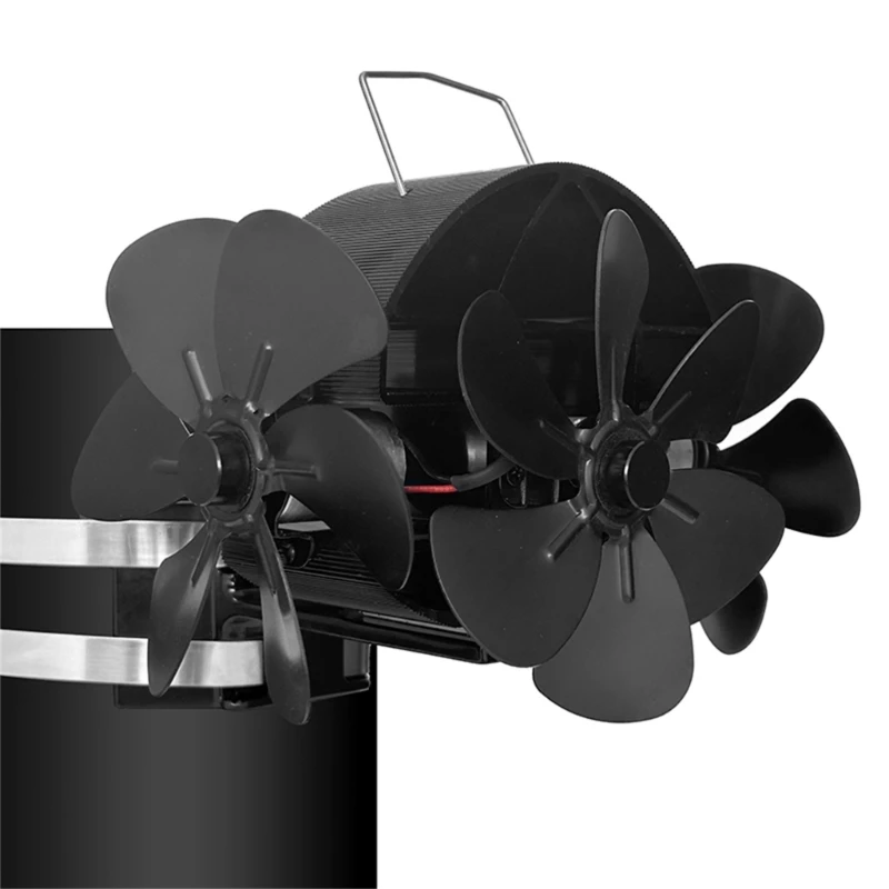 DY4206 18Blades Fireplace Fan 3 Motors Chimney Fan Energy-saving Oven Fan Non Electricity Required Oven Heat Powered