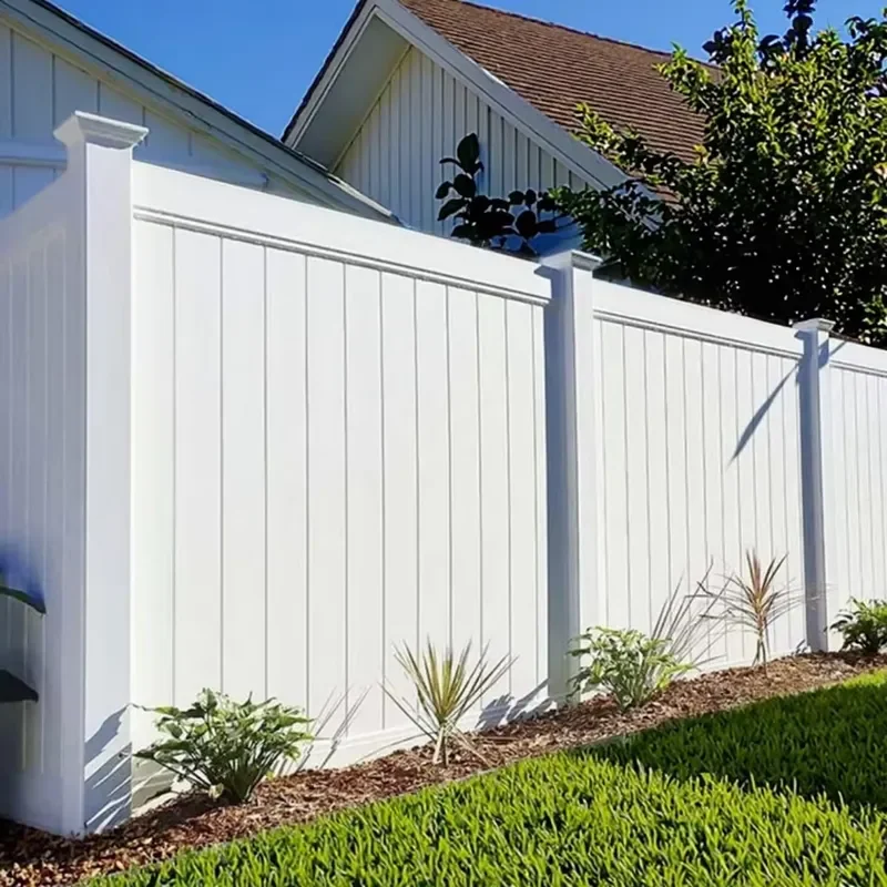 Outdoor Privacy Fence Panels - White PVC Vinyl Privacy Fence Panel