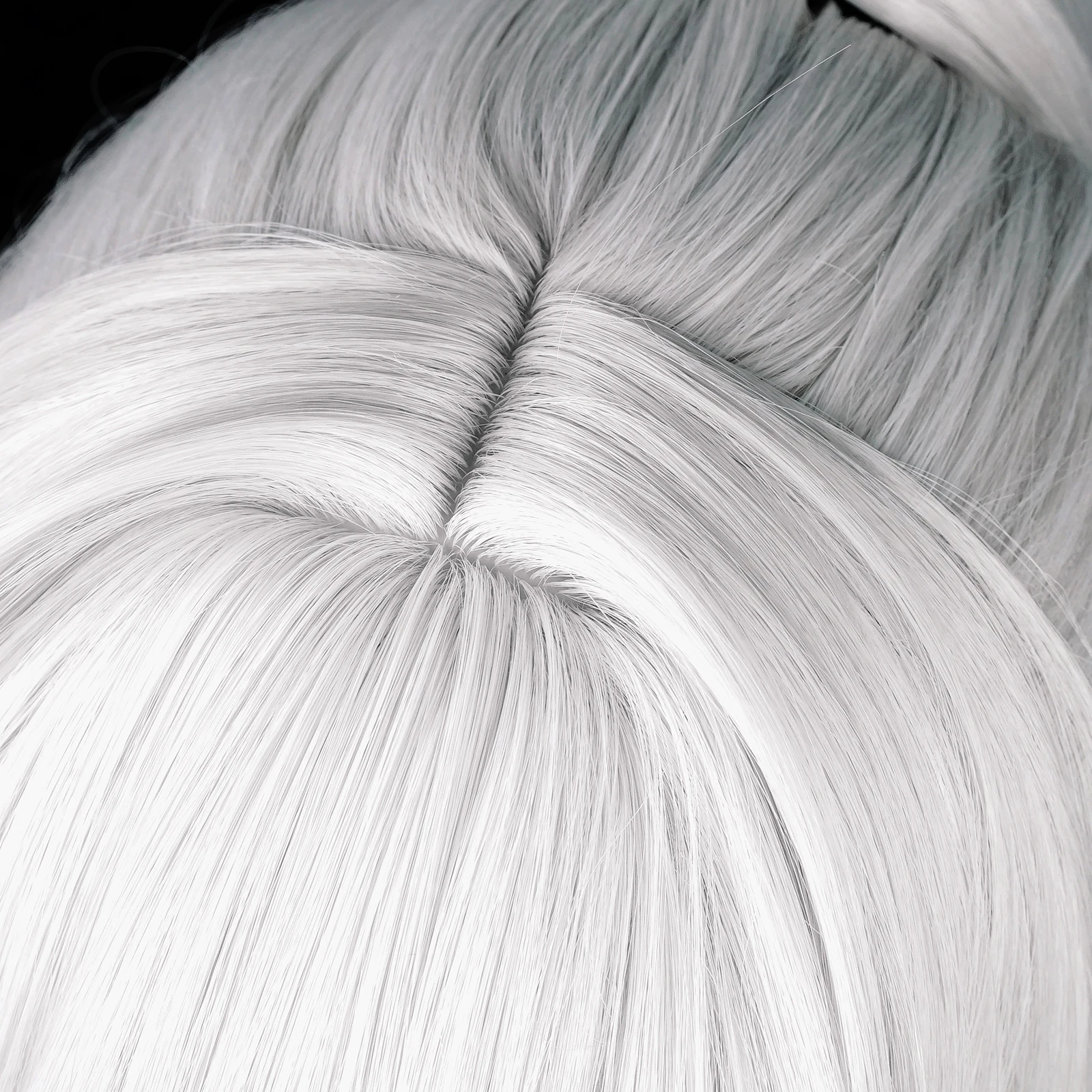 RANYU Honkai: Star Rail Jing Yuan Wigs with Bangs Synthetic Straight Long White Ponytail Game Cosplay Hair Wig for Party