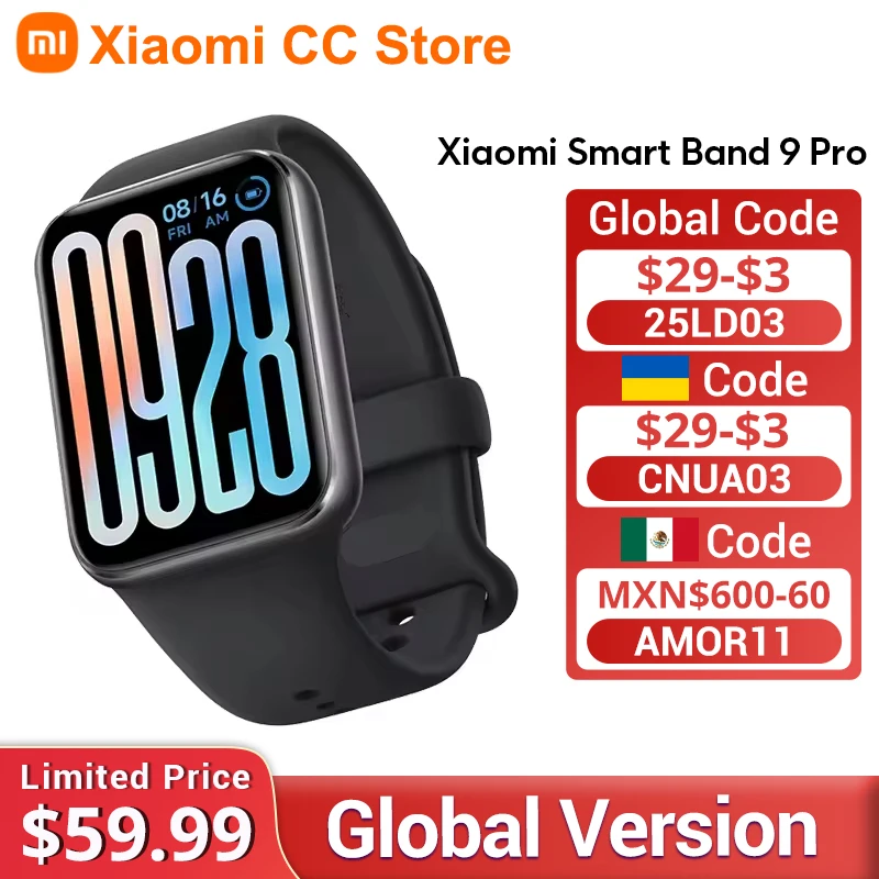 Global Version Xiaomi Smart Band 9 Pro 1.74'' Display Built-in GNSS 21-day Battery Life 150+ Sports Modes Sleep Monitoring 5ATM