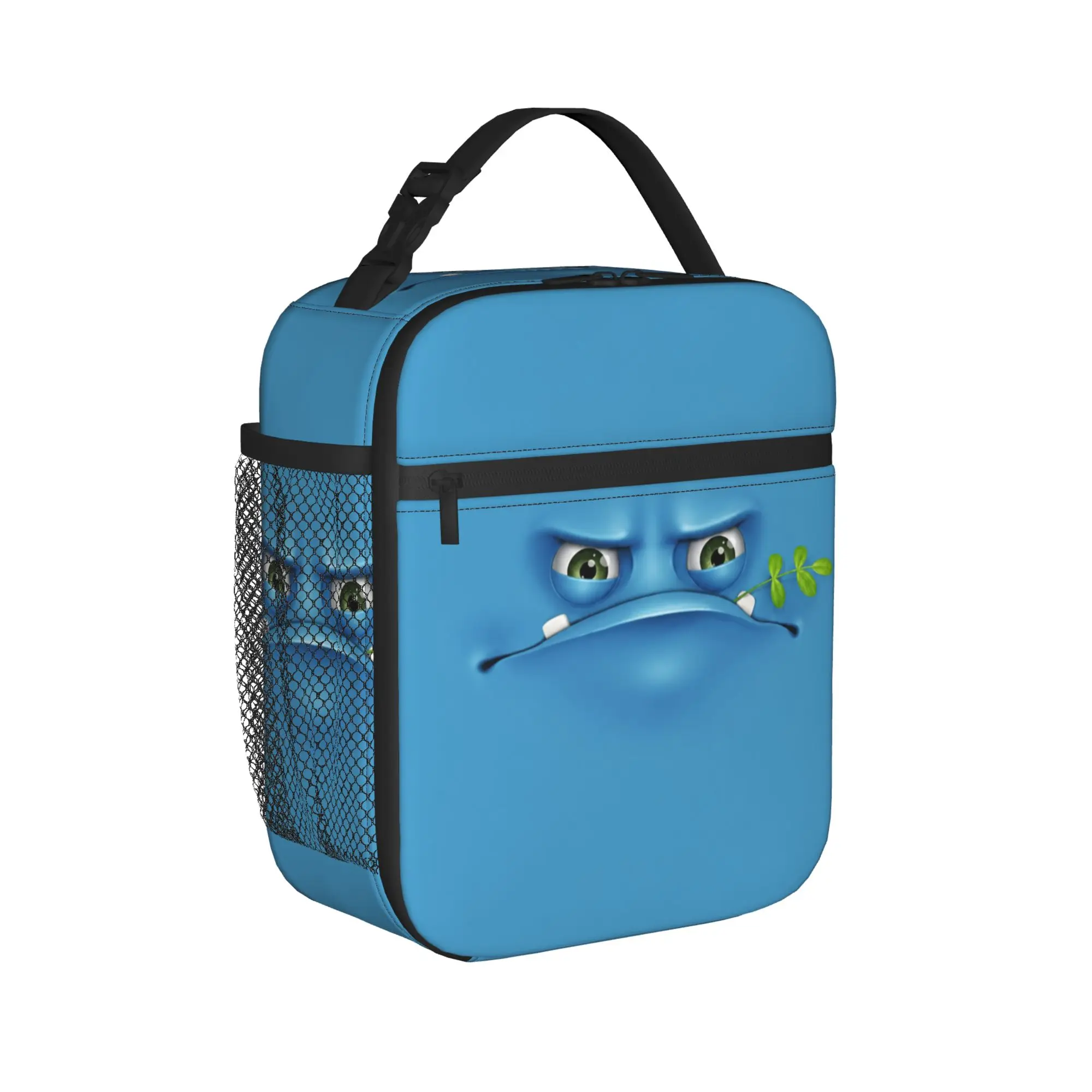 Grumpy Monster Funny Angry Expression Cartoon Insulated Lunch Bag Cooler Bag Reusable,Lunch Container Lunch Box Tote School