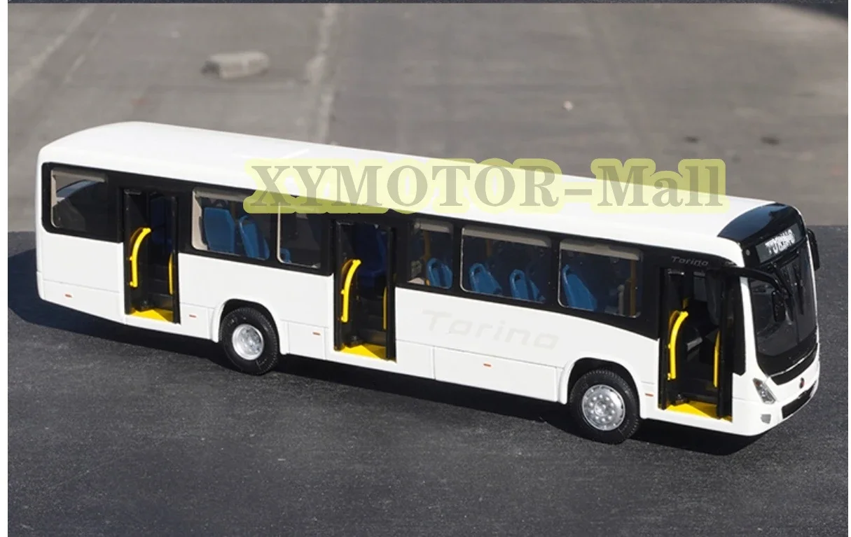 1:42 For Marcopolo Torino Alloy Model Bus Diecast Hobby Toys Kids Boys Gifts Display Collection Ornaments White Three Door BUS