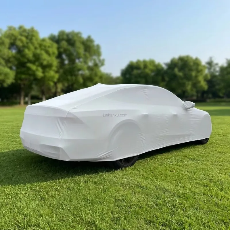 Soft Breathable Cloth Universal Car Cover 99% UV 90% IR Protection Scratch Resistant 4 Mil Thickness Textured Finish