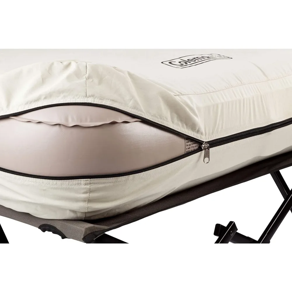 Coleman Camping Cot, Air Mattress, & Pump Combo, Folding Camp Cot & Air Bed with Side Table & Battery-Operated Pump, Great