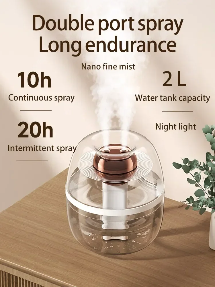 

Air Humidifier For Home Bedroom Night Light Air Humidifier 2L Purifier Diffuser USB Ultrasonic Cool Mist Sprayer