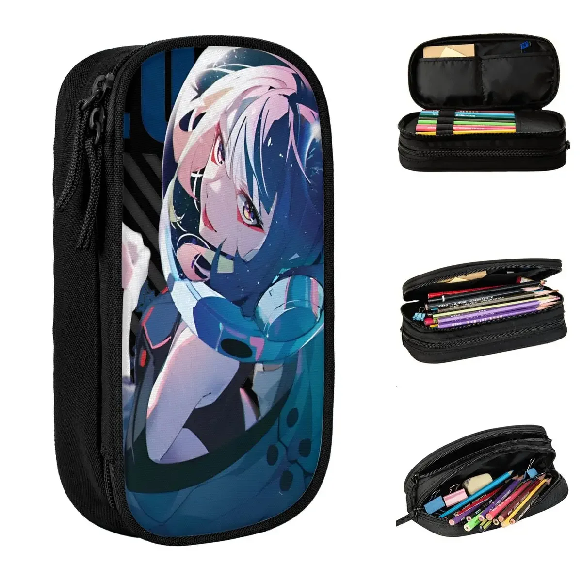 

Cartoon Anime Cyber Edgerunner Lucy Pencil Case Cute Punk Pen Box Bag for Student Large Storage School Supplies Pencil Box
