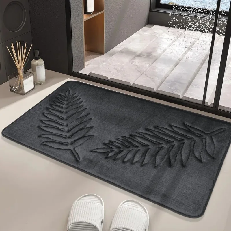 1PC Leaf Patterned Bathtub Mat with Simple Embossed Design, Suitable for Use As A Water Absorbing Toilet Mat in The Bathroom