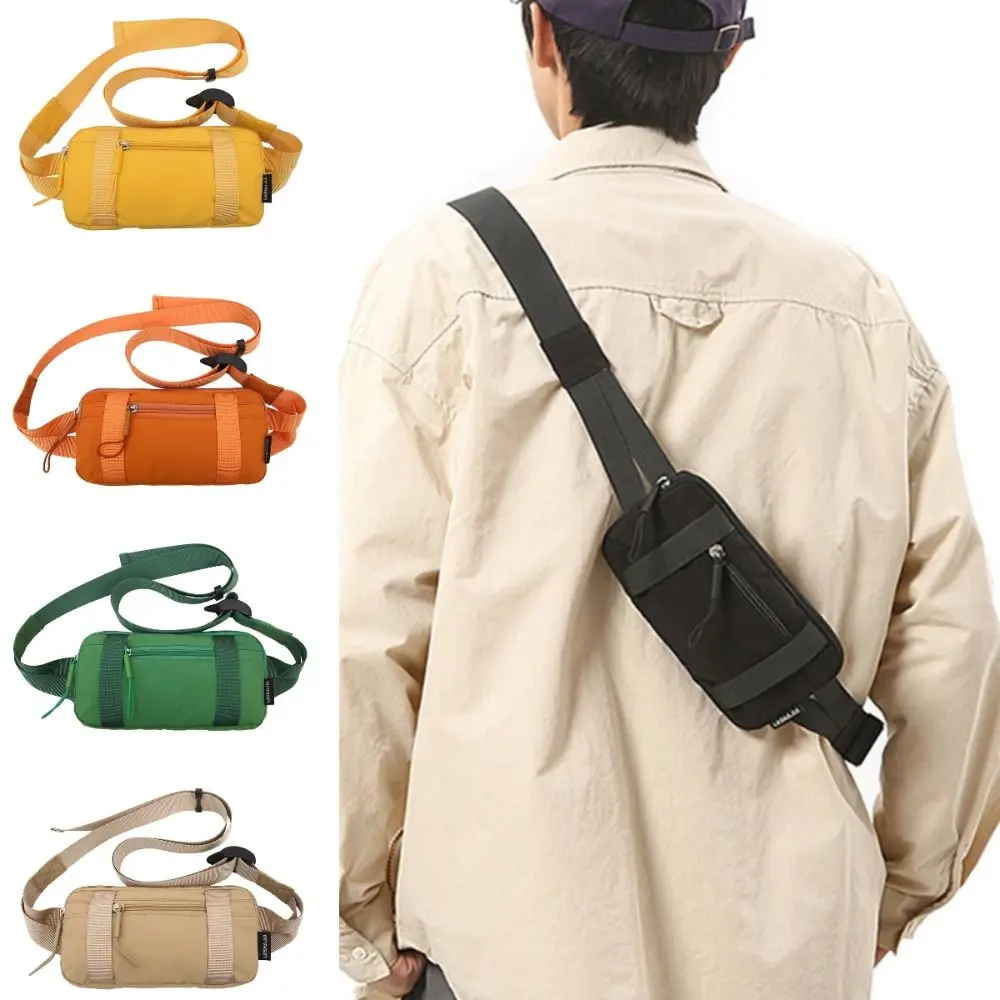

Nylon Men's Chest Bag Multifunctional Large Capacity Sports Fanny Pack Korean Style Adjustable Shoulder Crossbody Phone Pouch