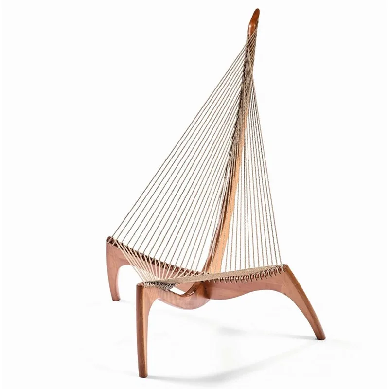 Designer Nordic solid wood sailing chair art creative harp chair B & B hotel leisure lounge chair sofa chair