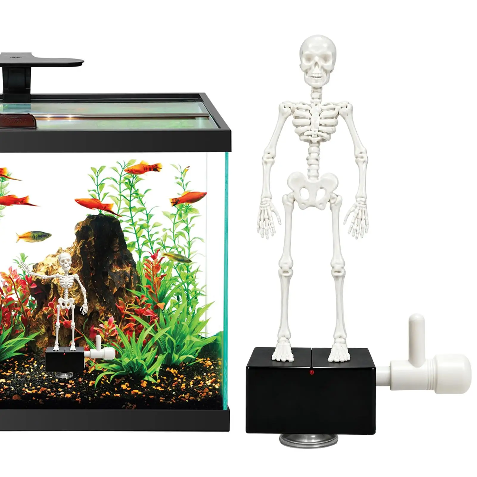 Halloween Dynamic Skeleton Fish Tank Ornament Halloween Skeleton Bubbler Fish Tank Decor For Underwater Aquarium Aerator