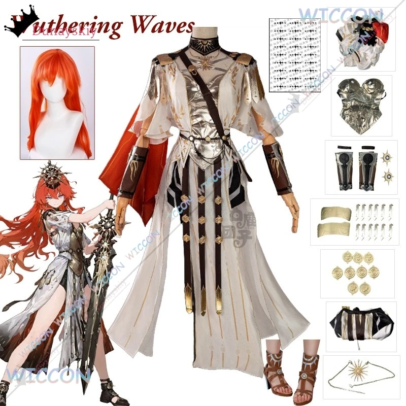 

{YiNuo}Игра Wuthering Waves Augusta Косплей Костюм Экипировка Парик Обувь Хэллоуин Полный комплект Сексуальная Рождественская одежда для ролевых игр