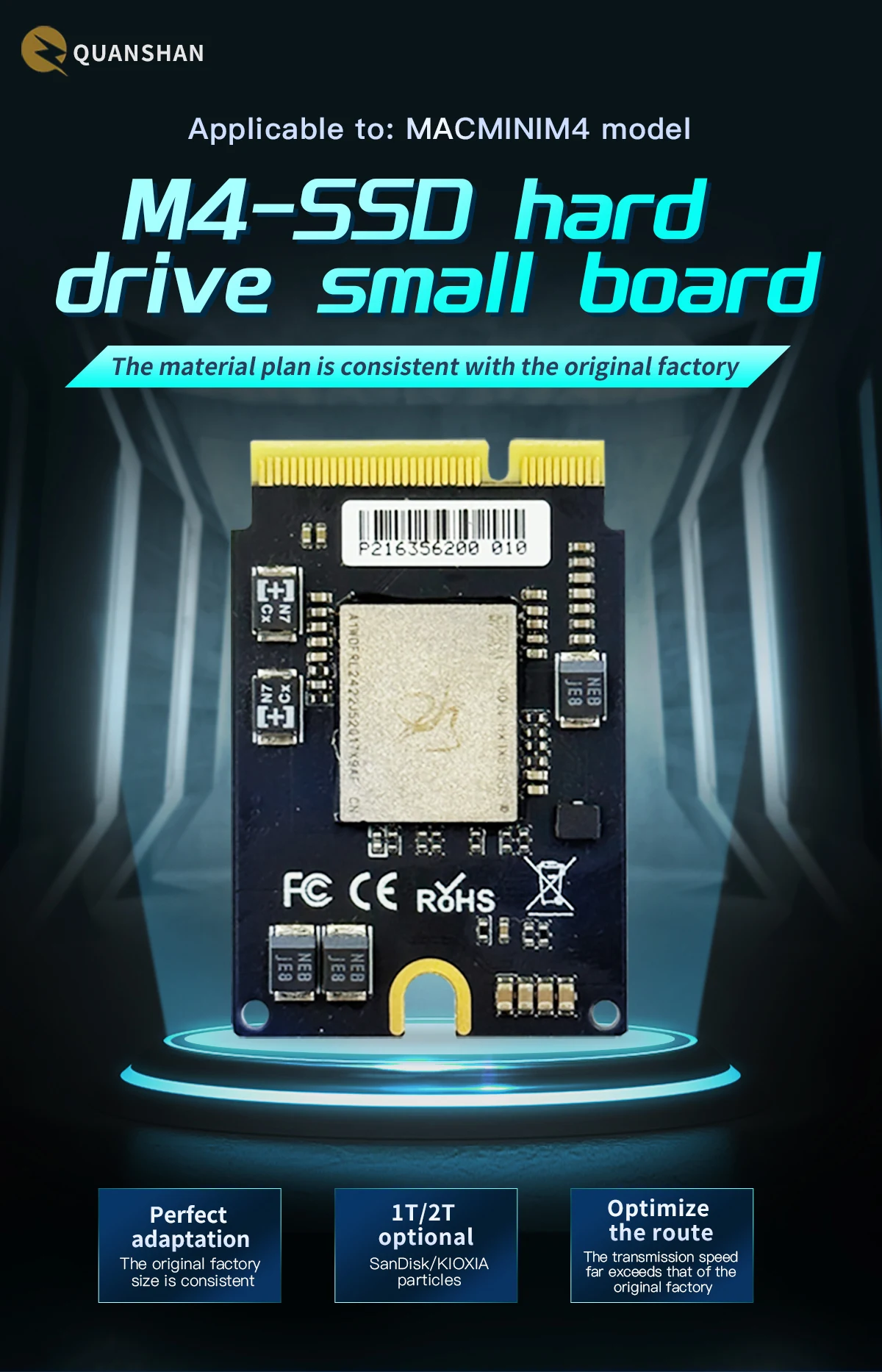 Mac MINI M4 SSD Solid State Drive Kit 2TB For Capacity Upgrade 