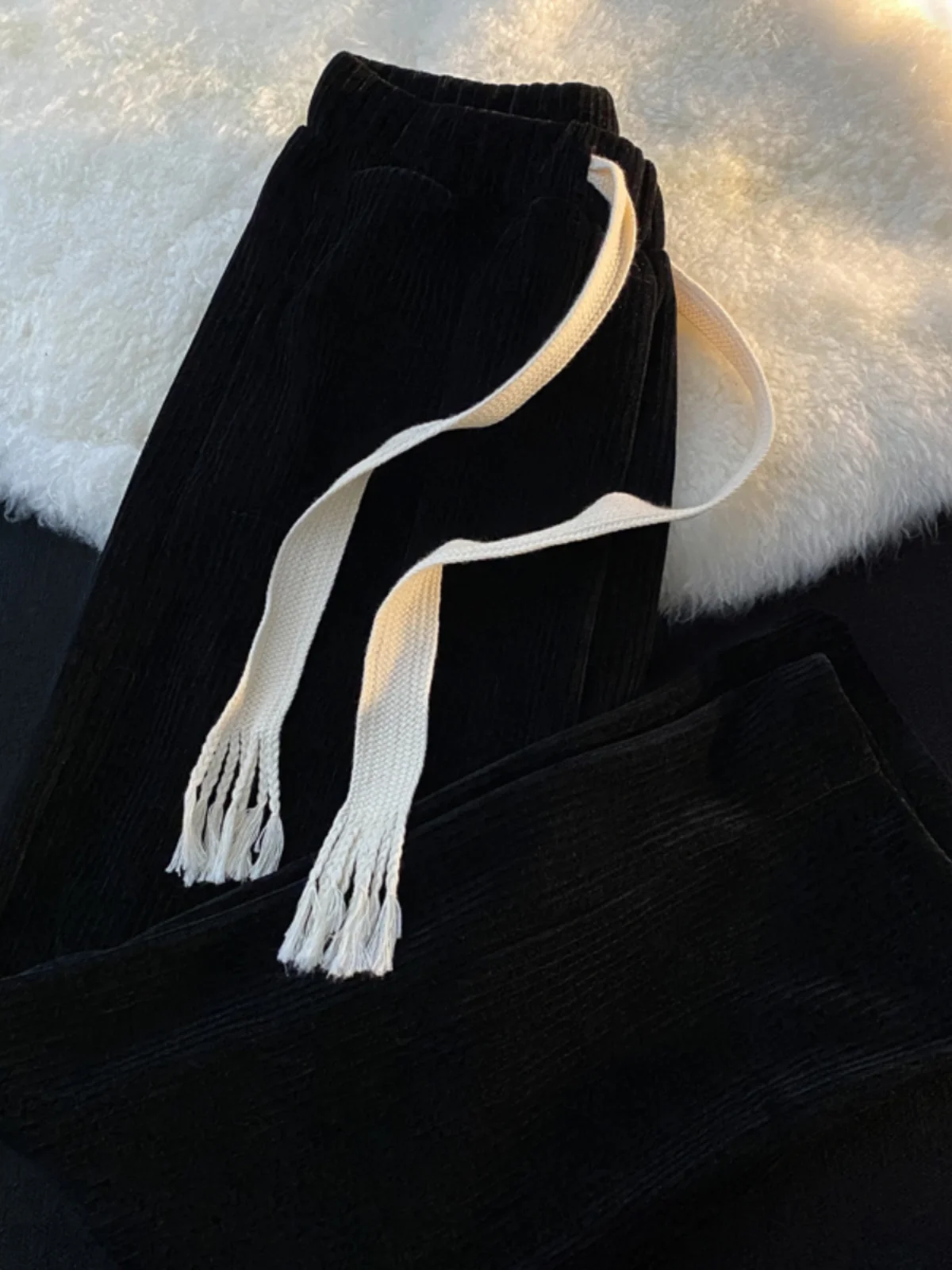 

Corduroy Men's Pants Thin Straight Loose Drapey Trendy American Spor Casual Long Trousers Autumn Spring Seasonal Wear