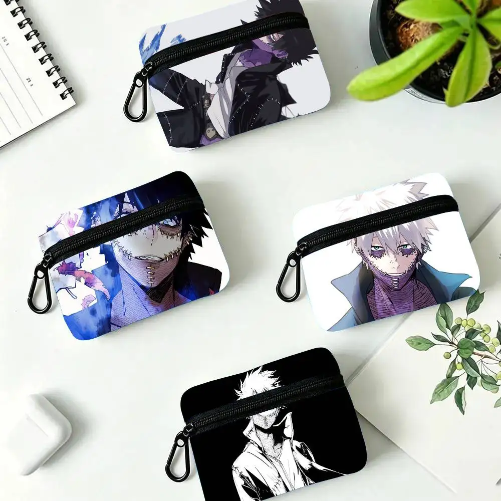 Dabi Anime My H-Hero Academia Oxford Fabric Wallet With Zipper, Hanging Multifunctional Bag For Credit Cards, Keys, Coins