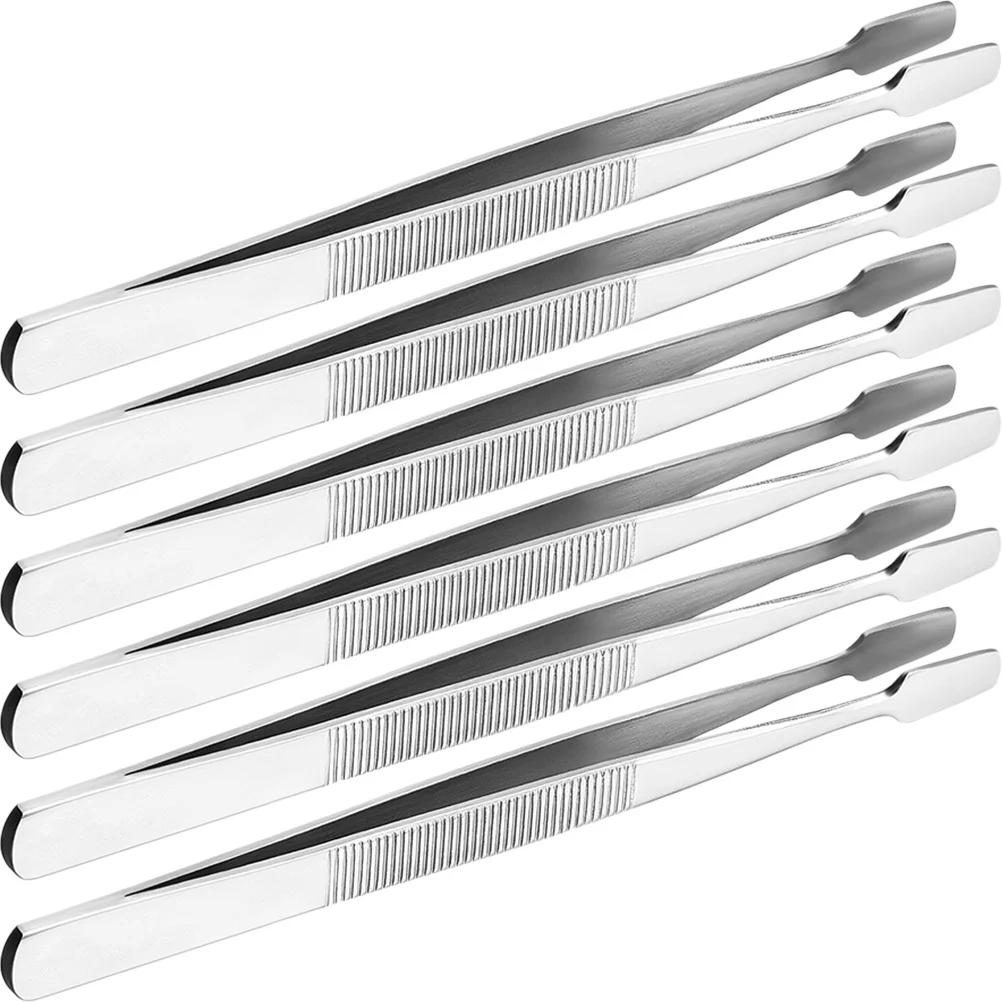 Pinzette per timbri per ciglia da 6 pezzi Pinzette ergonomiche di precisione in acciaio inossidabile per gioielli cosmetici Artigianato elettronico