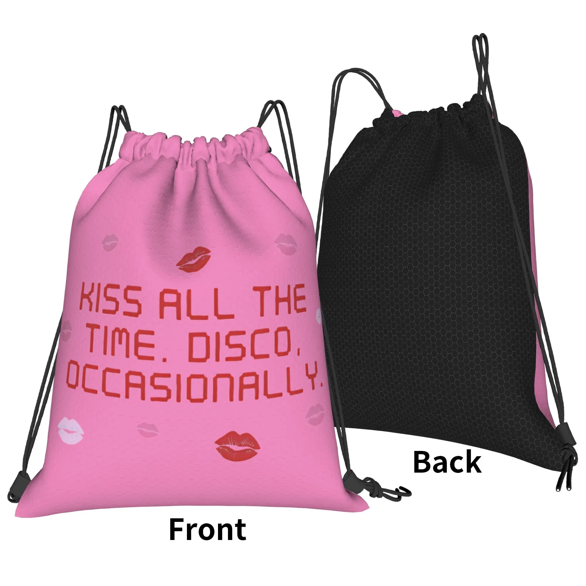 Kiss All The Time Disco Occasionally Harrys Backpack Drawstring Football Bags Gym Bag Styles String Sackpack 36cm (W) x 43cm (H)