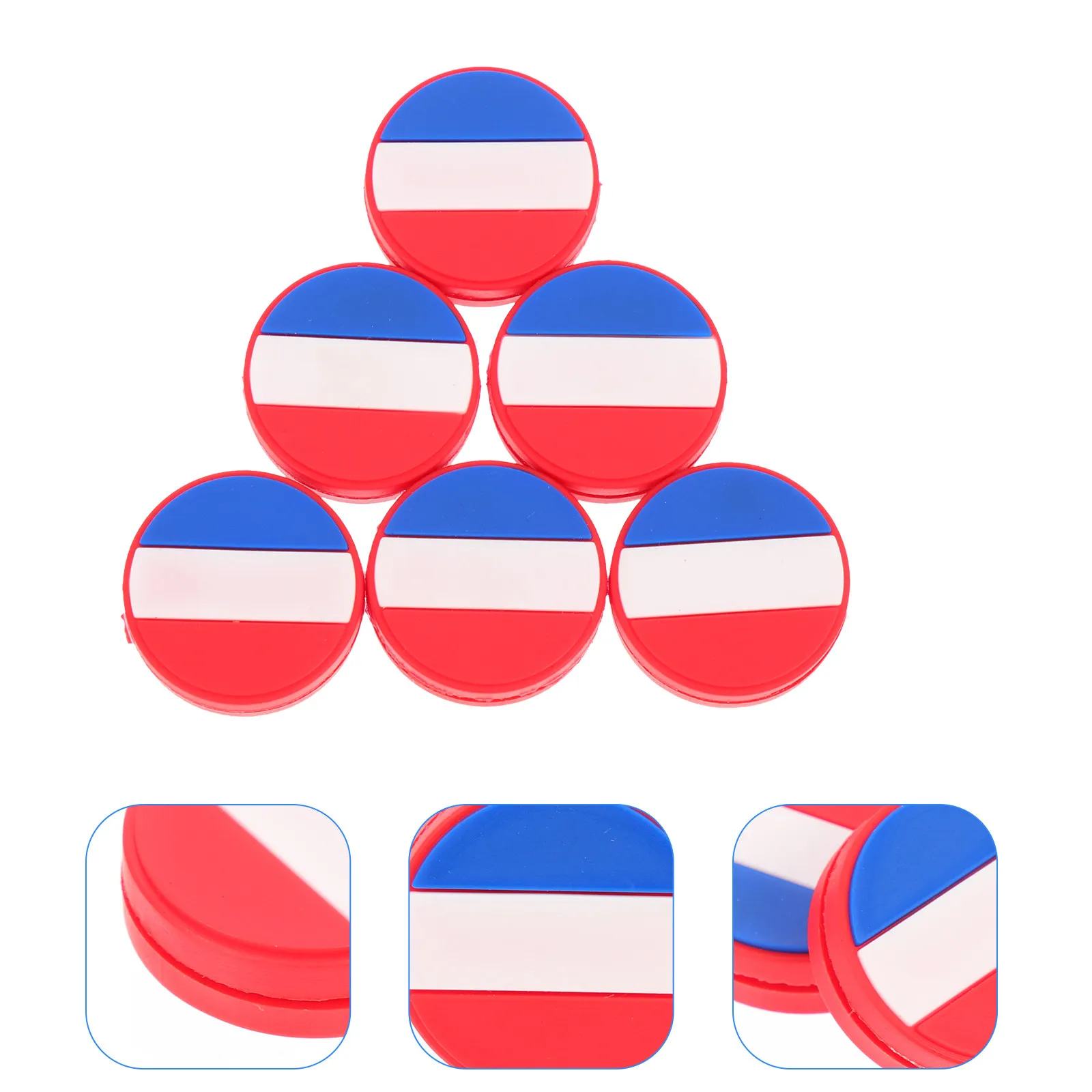 

6Pcs Silicone Vibration Dampener Tennis Racket Shock Absorber National Flag Style Reusable Damping Tool for Stable Performance