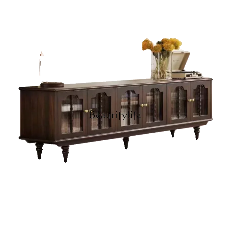 

XX39American retro TV cabinet solid wood living room custom home side cabinet