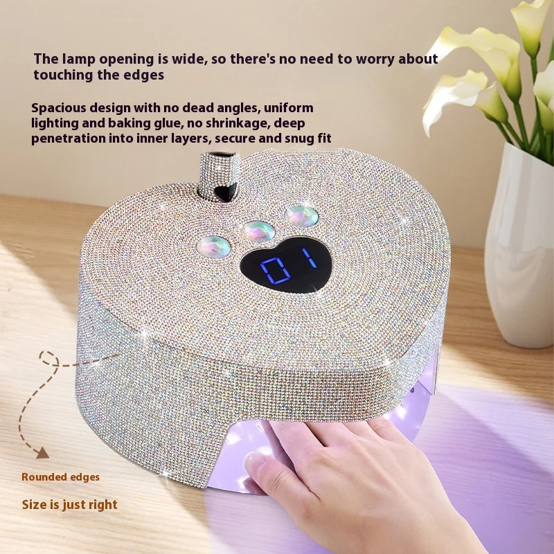 X70 الماس بطارية مسمار العلاج ضوء التجفيف السريع مسمار الخبز الغراء العلاج بالضوء ضوء الأشعة فوق البنفسجية قابلة للشحن آلة العلاج بالضوء