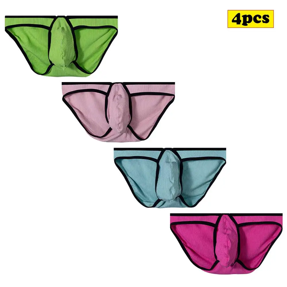 

4PCS Sexy Mens Underwear Man Cotton Lingerie Briefs Male Jockstrap Panties Underpants Men Briefs AD7204