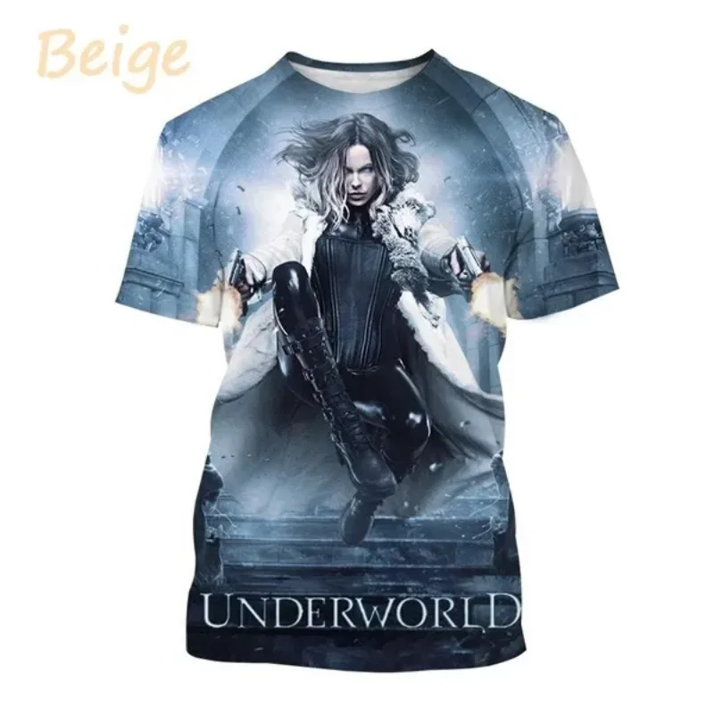 Fashion Personalized Men Clothing Sci-fi Movie Underworld 3D Print T-shirt Hip Hop Harajuku Street Unisex Oversized T Shirt Tops