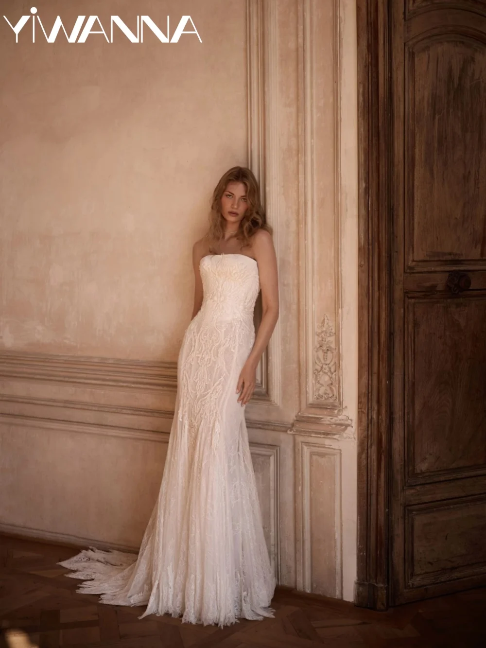 

Charming Beaded Lace Wedding Dress Strapless Mermaid Floor-length Bridal Gown 2026 New Customized Dreamy Dresses For Bridea