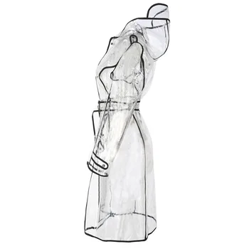 Korean Style Fashion Belted EVA Onepiece Raincoat Trench for Women Outdoor Adult Waterproof Transparent Lightweight Portable 6