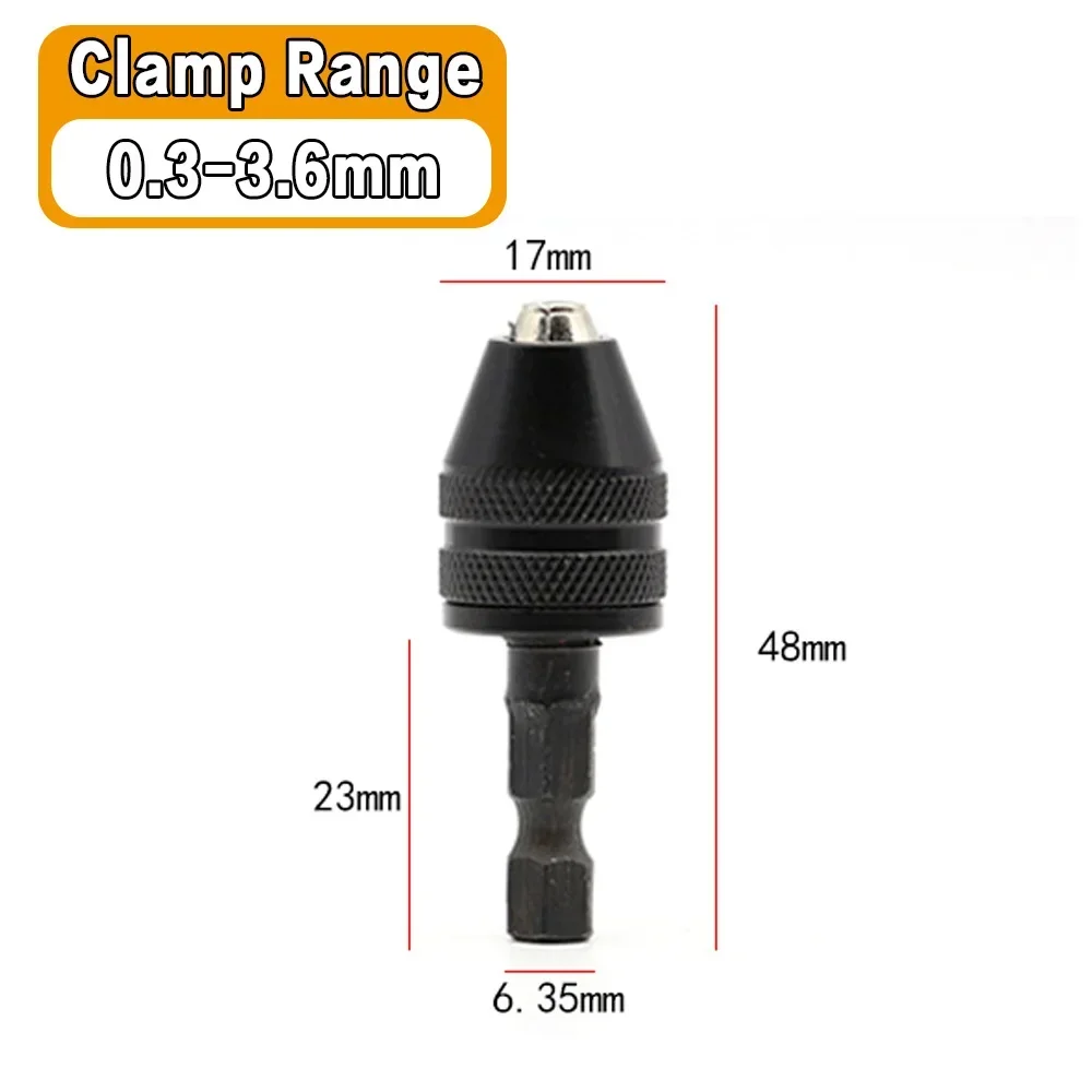Hand Drill Chuck Hexagonal Handle Mini Three-jaw Chuck Electric Grinder Chuck Accessories 0.3-10mm Twist Drill Chuck