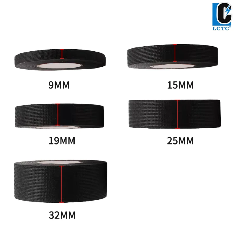 15M Adhesive Cloth Heat-resistant Cloth Tape For Automotive Cable Tape Harness Wiring Loom Electrical Heat Tape 9/15/19/25/32MM