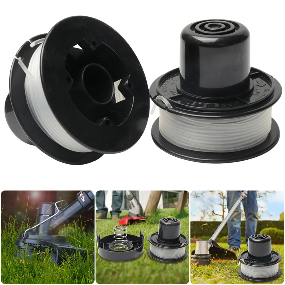 20ft String Trimmer Line Replacement Spools with Trimmer Line Cap and Spring Trimmer Spool for Black and Decker for Black Decker