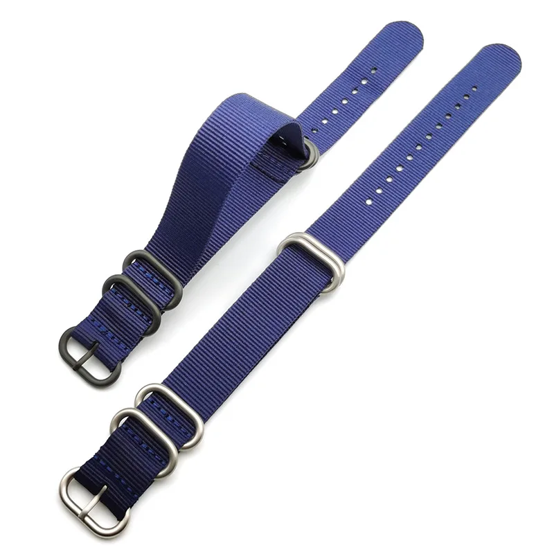 Uhrenarmband für Smartwatch, Uhr, Blau, Khaki, Grün, Schwarz, Armband, Ringschnalle, Nato-Nylon-Canvas-Band, 18/20/22 mm, 24 mm, Zubehör