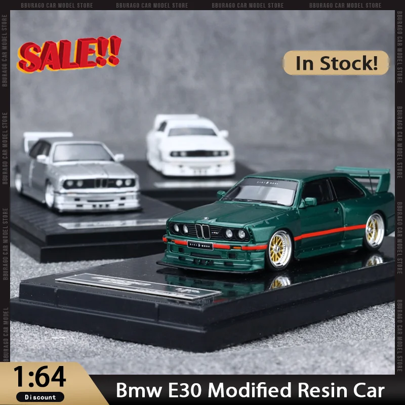 Новинка в наличии Na 1:64 Bmw E30, модифицированная модель автомобиля из смолы с широким кузовом, миниатюрные литые под давлением статические государственные украшения Bmw, игрушки на заказ для детей