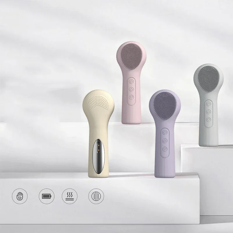 فرشاة تنظيف الوجه بالموجات فوق الصوتية المنزلية المحمولة، فرشاة تنظيف مقاومة للماء من السيليكون، أداة تنظيف عميقة للوجه والعناية بالبشرة