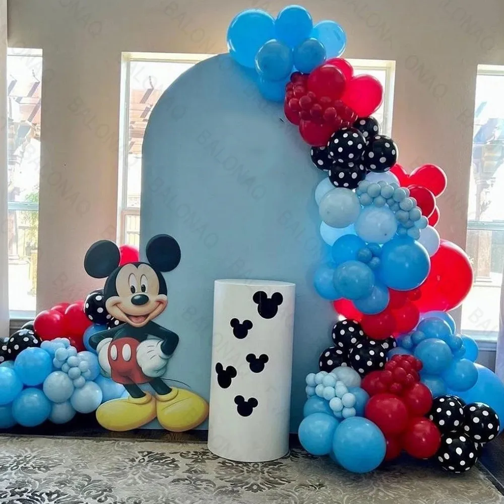 

104pcs Mickey Mouse Aluminum Film Balloon Party Decor Set Cartoon Mickey Head Latex Balloon Number Kid Birthday Party Supplies