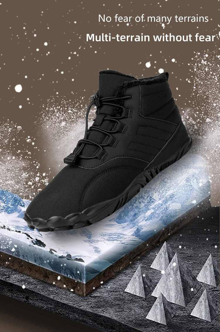 Winter Warm Laufen Barfuß Schuhe Frauen Männer Gummi Camping Turnschuhe Wasserdicht Nicht-Slip Atmungsaktiv für Outdoor-Walking – Detail 3